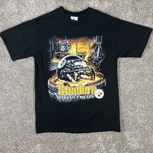 Vintage Pittsburgh Steelers Big Graphic Shirt Tee Size Large NFL Football Vtg